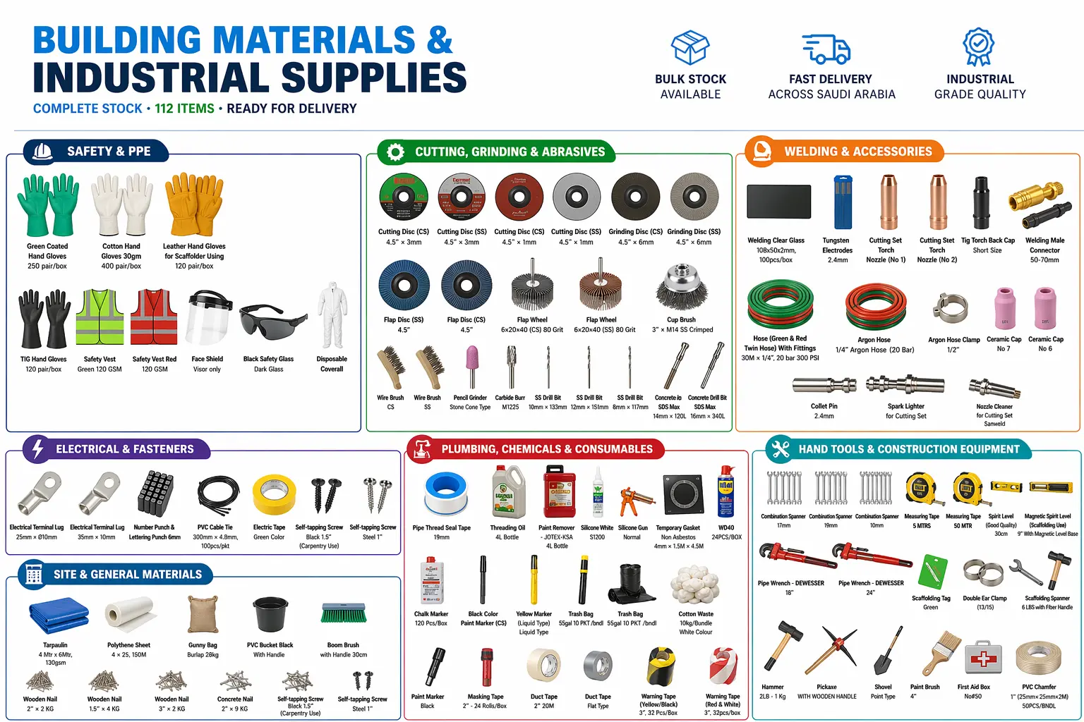 KSA Suppliers Building Materilas Stock list Photo