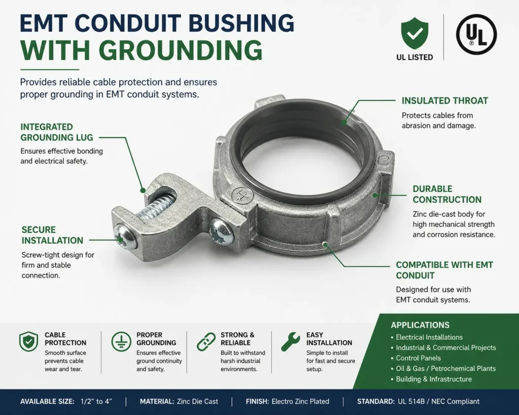 EMT Conduit Bushing with Grounding